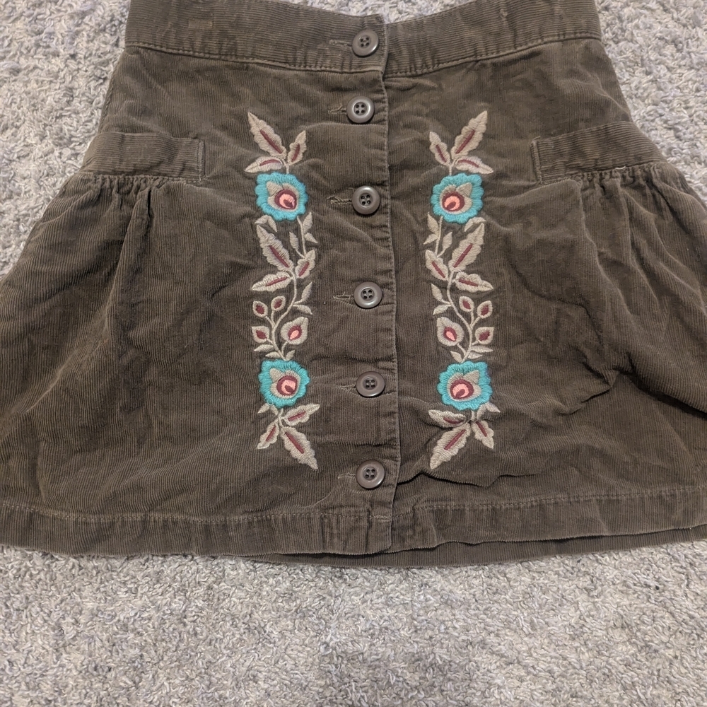 Tea Collection Embroidered Button-Up Skirt